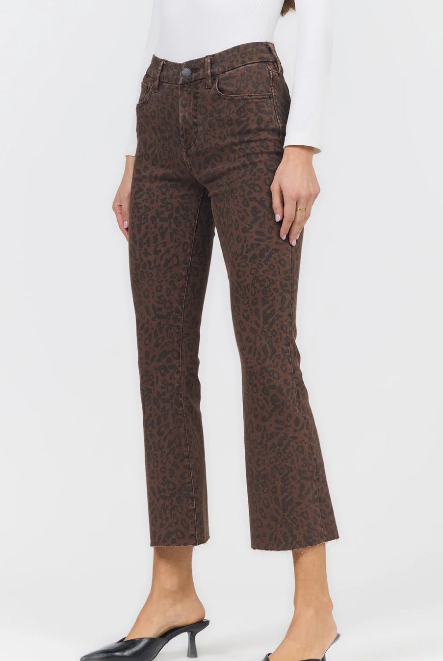 Dear John Jeanne Brown Leopard Denim - Fleur-De-Lis Boutique