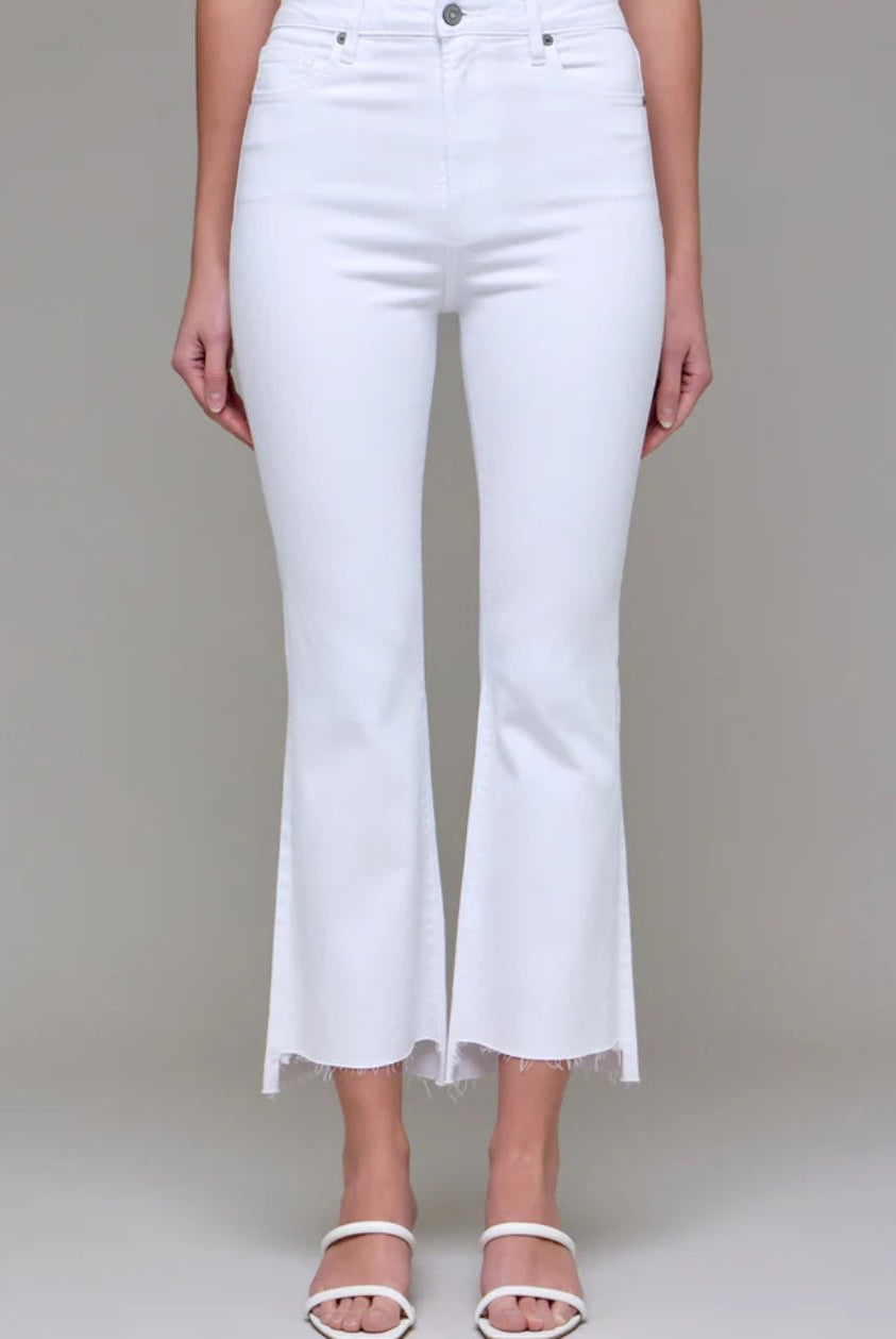 Hidden White Clean Step Hem Cropped Flare - Fleur - De - Lis Boutique