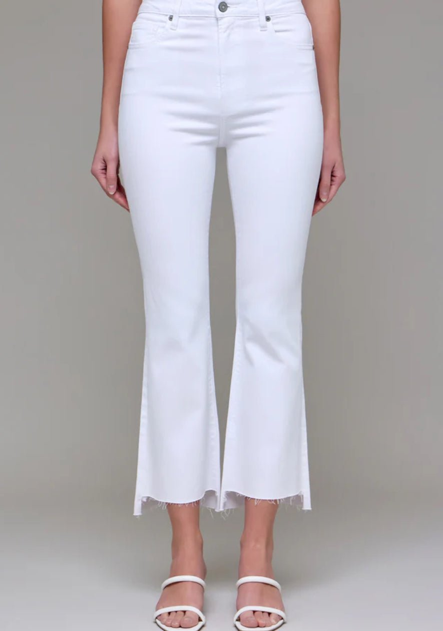 Hidden White Clean Step Hem Cropped Flare - Fleur - De - Lis Boutique