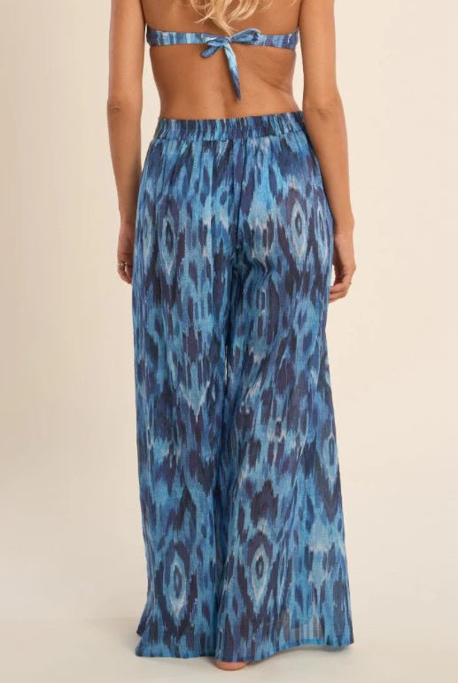 Molly Bracken Wide Coverup Pants with Tie Belt - Fleur - De - Lis Boutique