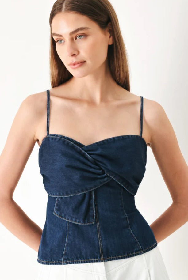 Washed Denim Top - Fleur-De-Lis Boutique