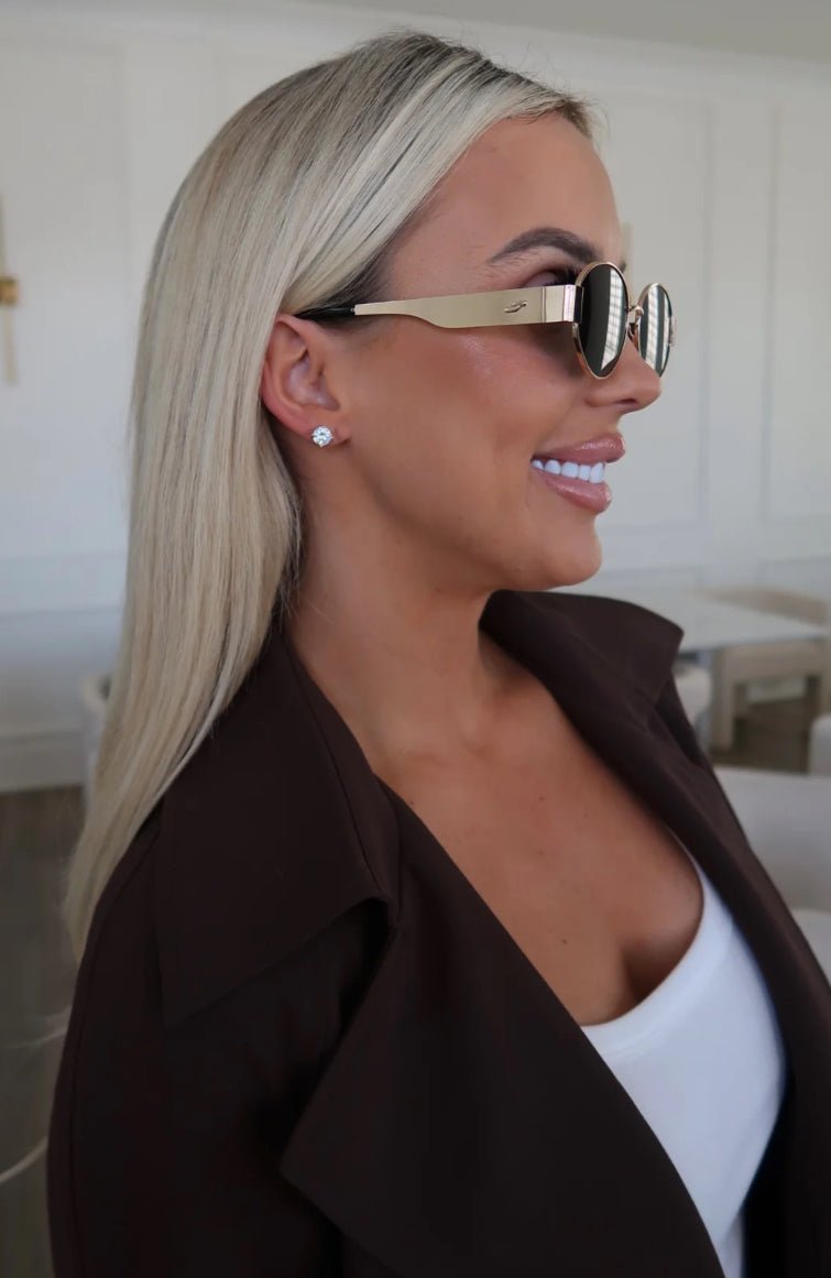 Chansutt Pearls Gold Diamond Studs - Fleur-De-Lis Boutique