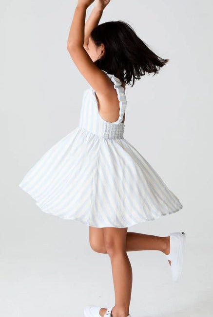 Saltwater Luxe Crocket Mini Dress Cloudstone Blue - Fleur - De - Lis Boutique