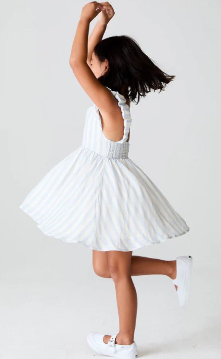 Saltwater Luxe Crocket Mini Dress Cloudstone Blue - Fleur - De - Lis Boutique