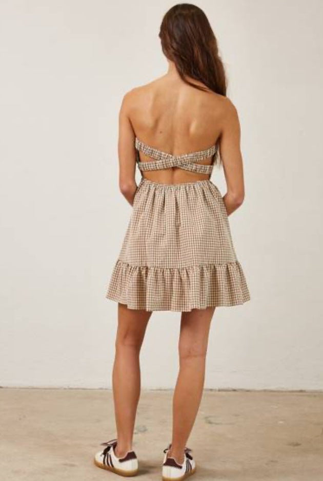 Strapless Gingham Romper - Fleur-De-Lis Boutique