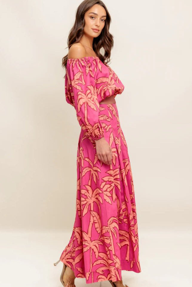 Paradise Match Woven Top And Skirt Set - Fleur - De - Lis Boutique