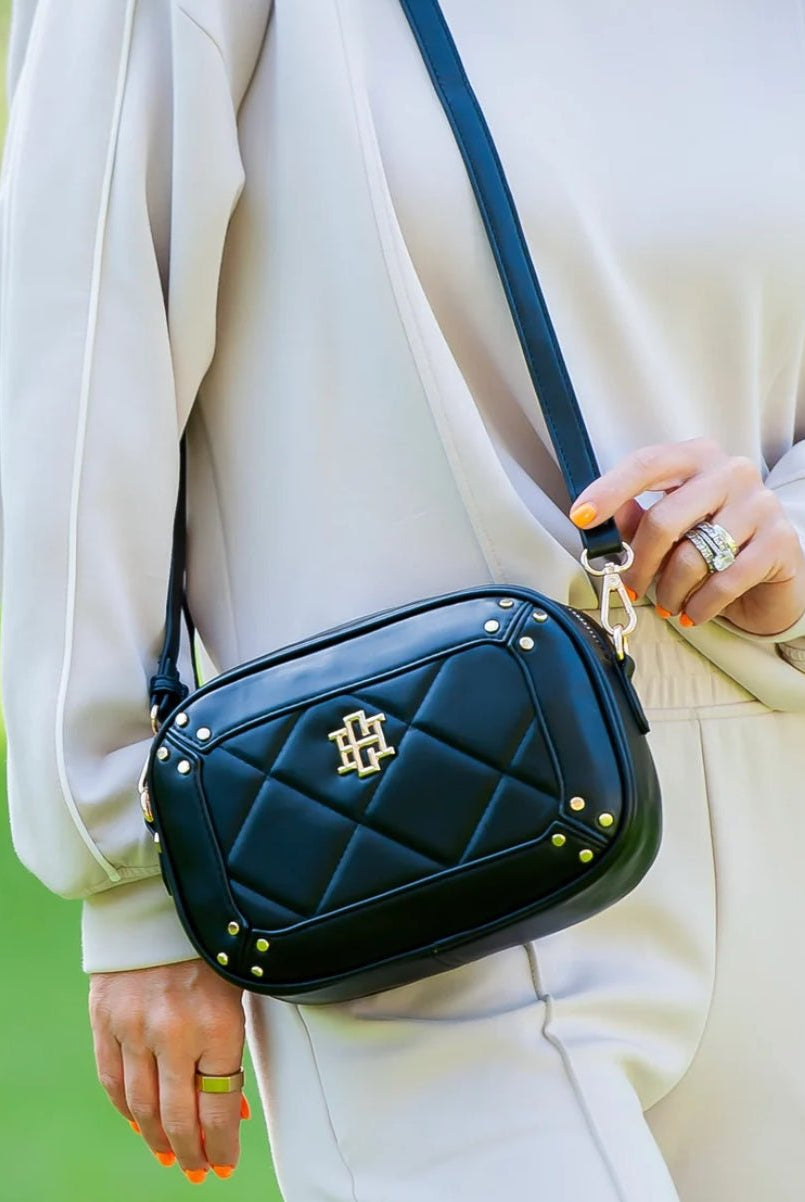 Caroline Hill Sloane Studded Crossbody Black - Fleur-De-Lis Boutique
