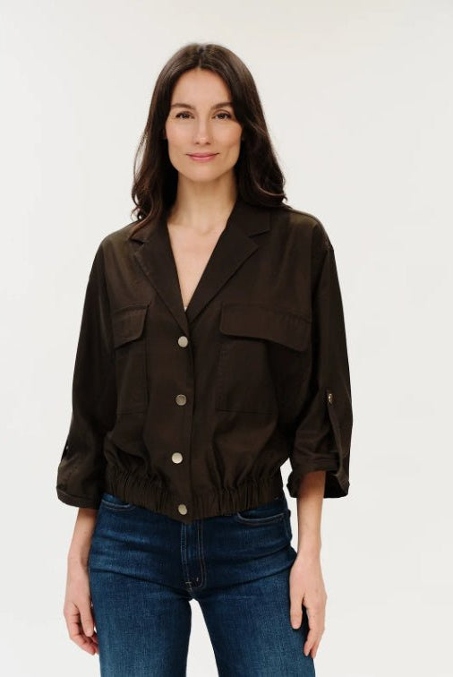 Six Fifty Celine Elastic Hem Jacket Army - Fleur-De-Lis Boutique