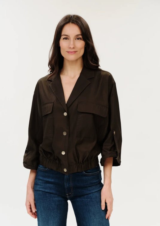 Six Fifty Celine Elastic Hem Jacket Army - Fleur-De-Lis Boutique