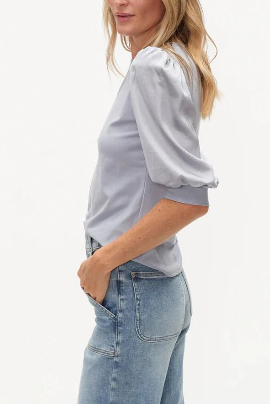 Six Fifty Solara Mixed Media Top Denim - Fleur - De - Lis Boutique