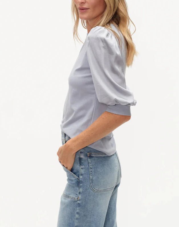 Six Fifty Solara Mixed Media Top Denim - Fleur - De - Lis Boutique