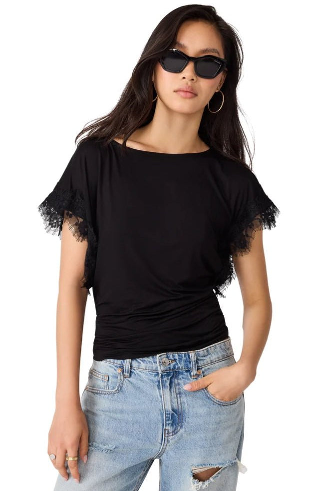 Steve Madden Paloma Knit Top Black - Fleur-De-Lis Boutique
