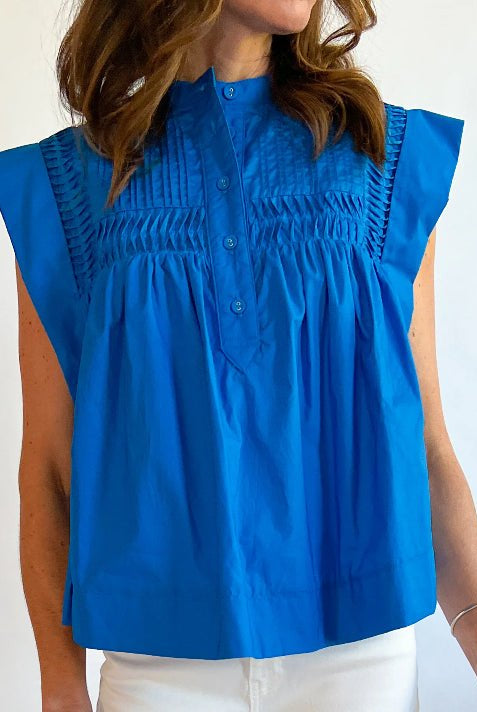 DOLCECABO Poplin Smock Top - Fleur - De - Lis Boutique