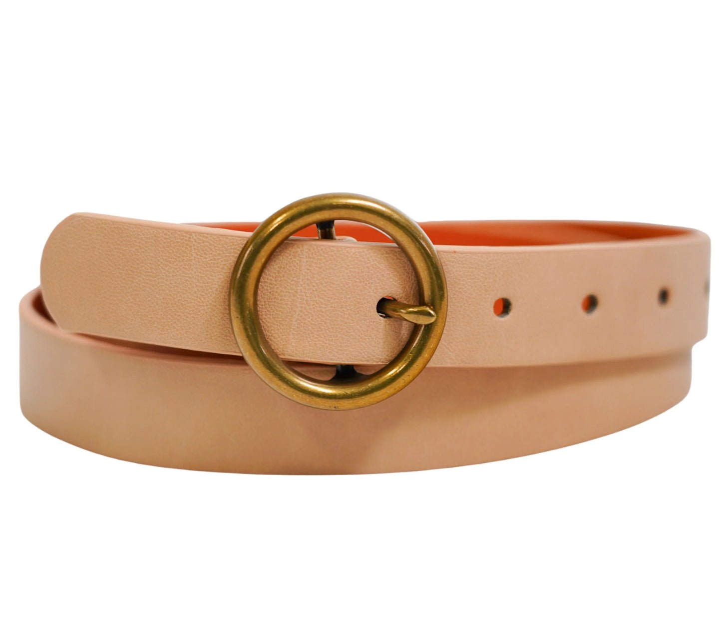 Most Wanted Round Brass Buckle Taupe - Fleur-De-Lis Boutique