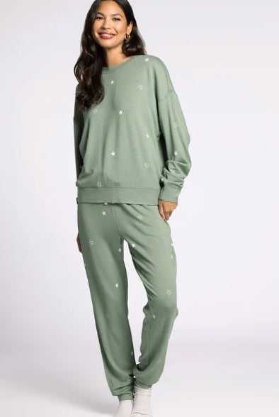 Belle Pajama Set Sage Stars - Fleur - De - Lis Boutique