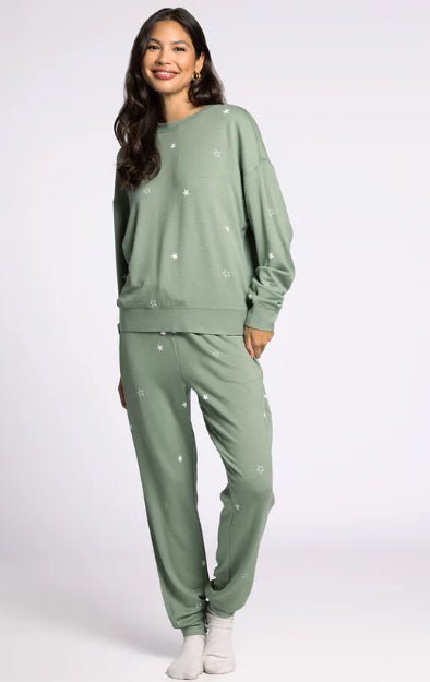 Belle Pajama Set Sage Stars - Fleur - De - Lis Boutique
