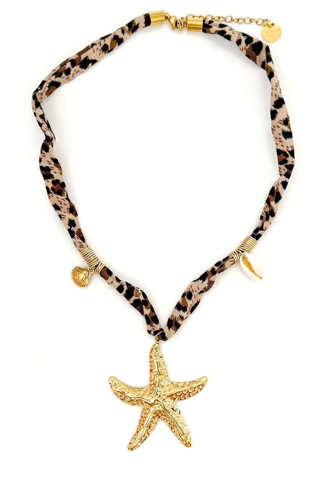 BELJOY Mallory Leopard Scarf Necklace - Fleur-De-Lis Boutique