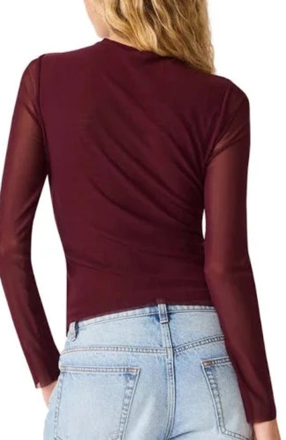 Steve Madden Sandy Knit Top Deep Fig - Fleur-De-Lis Boutique