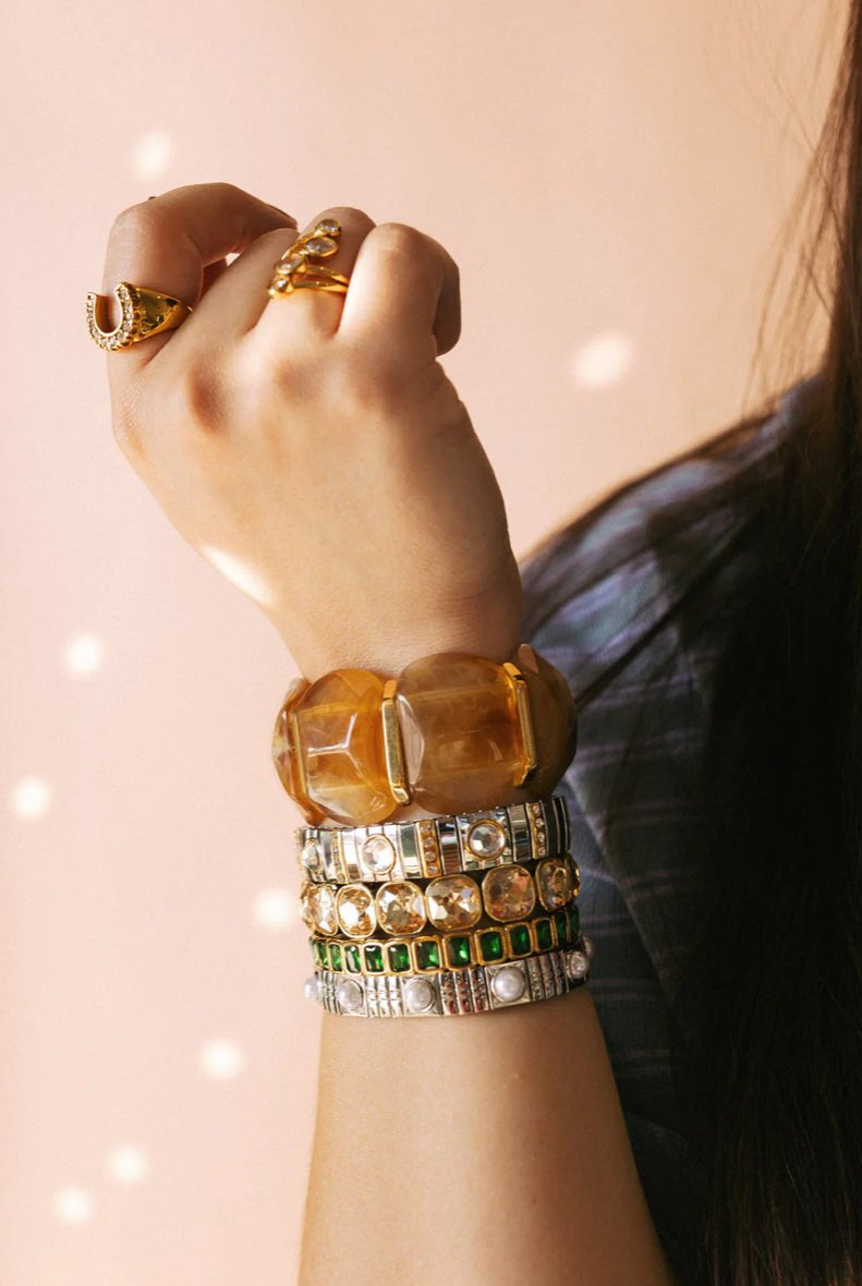 BELJOY Emma Stretch Bracelet Light Tortoise - Fleur-De-Lis Boutique