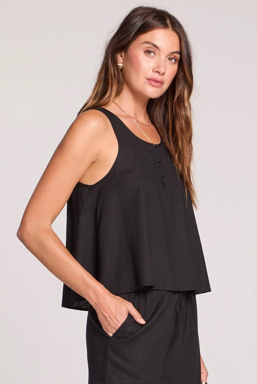 Saltwater Luxe A-Line Tank Black - Fleur-De-Lis Boutique