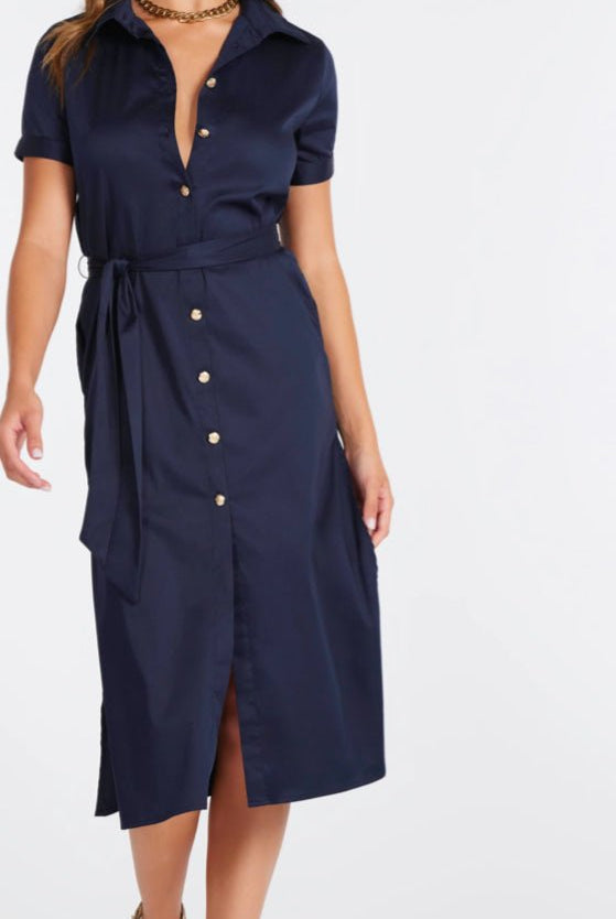 Bishop & Young Lauren Button Front Shirt Dress - Fleur - De - Lis Boutique