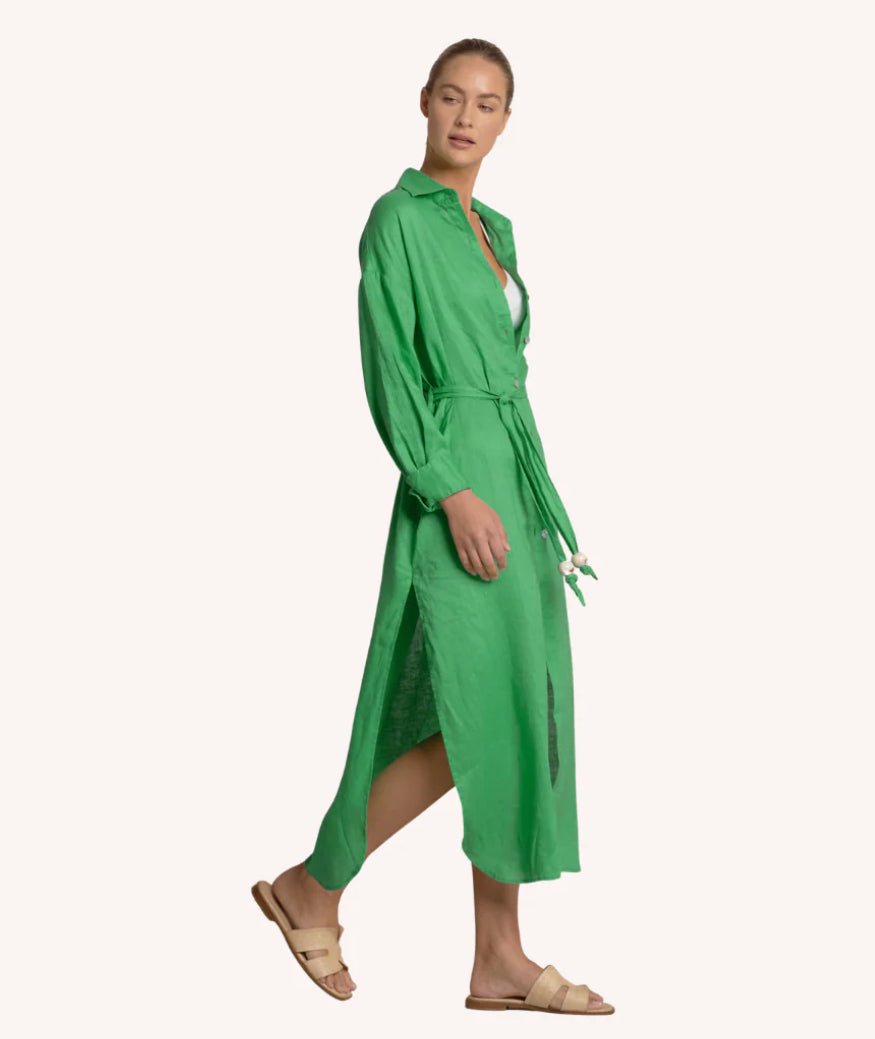 Elan Maxi Shirt Dress Green - Fleur - De - Lis Boutique