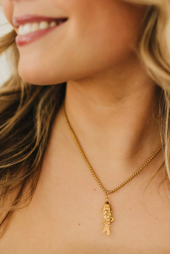 Pretty Simple Lucky Fish Necklace Waterproof - Fleur-De-Lis Boutique
