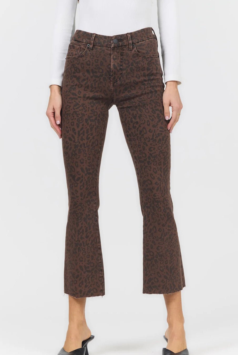 Dear John Jeanne Brown Leopard Denim - Fleur-De-Lis Boutique