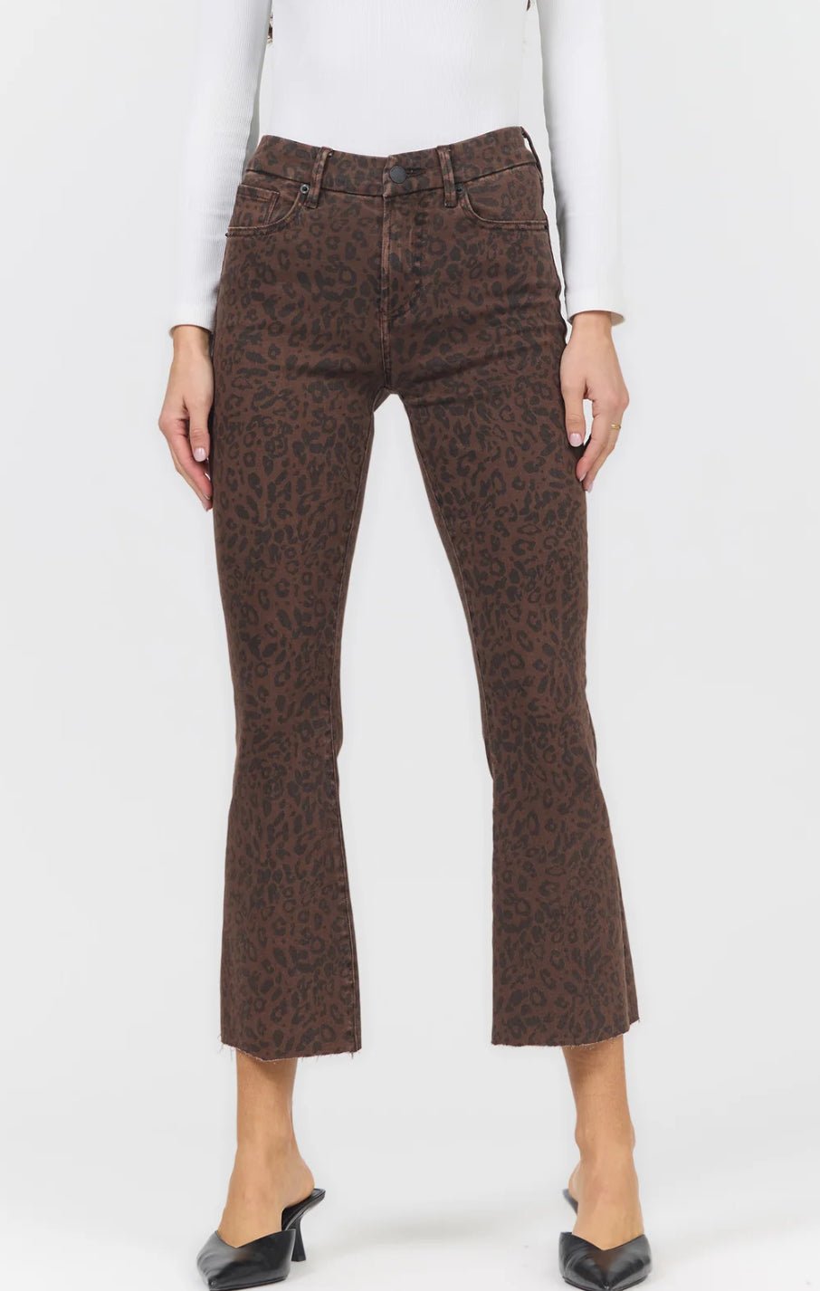 Dear John Jeanne Brown Leopard Denim - Fleur-De-Lis Boutique