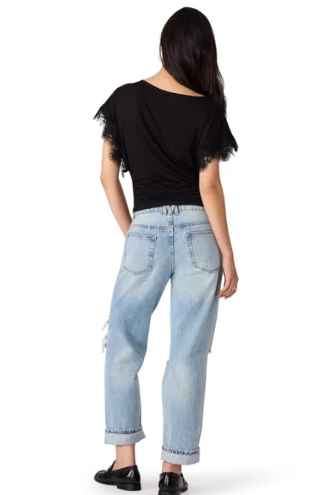 Steve Madden Paloma Knit Top Black - Fleur-De-Lis Boutique