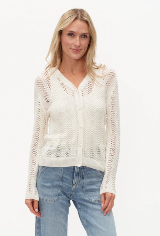 Six Fifty Ebony Cardigan Ivory - Fleur - De - Lis Boutique