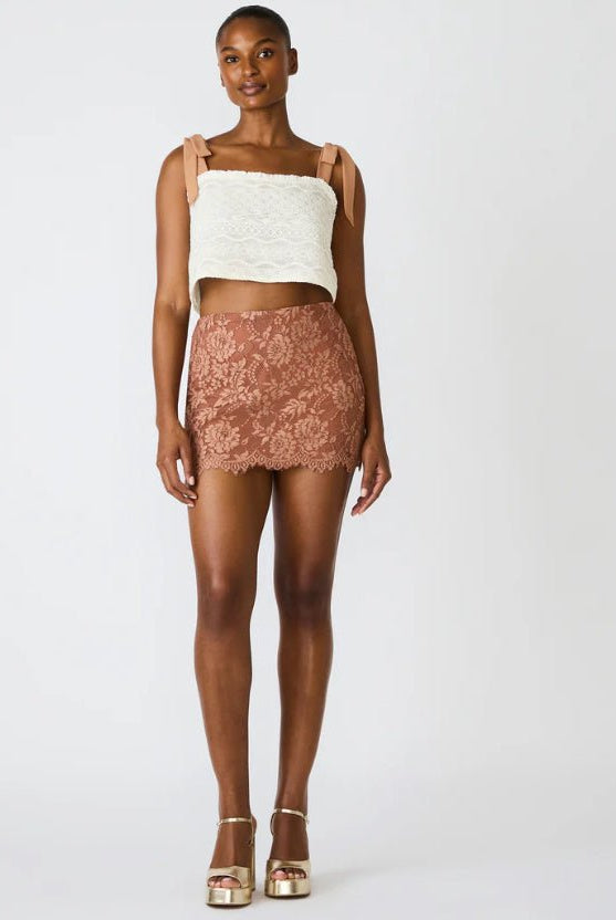 Cindi Mocha Skort - Fleur - De - Lis Boutique