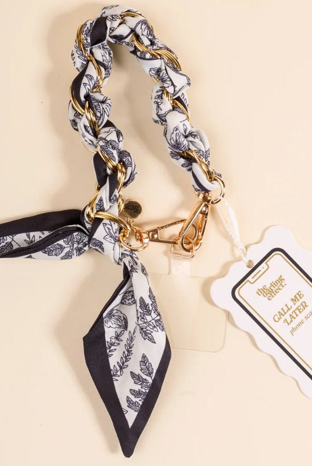 Call Me Later Phone Scarf Monochrome Muse - Fleur-De-Lis Boutique