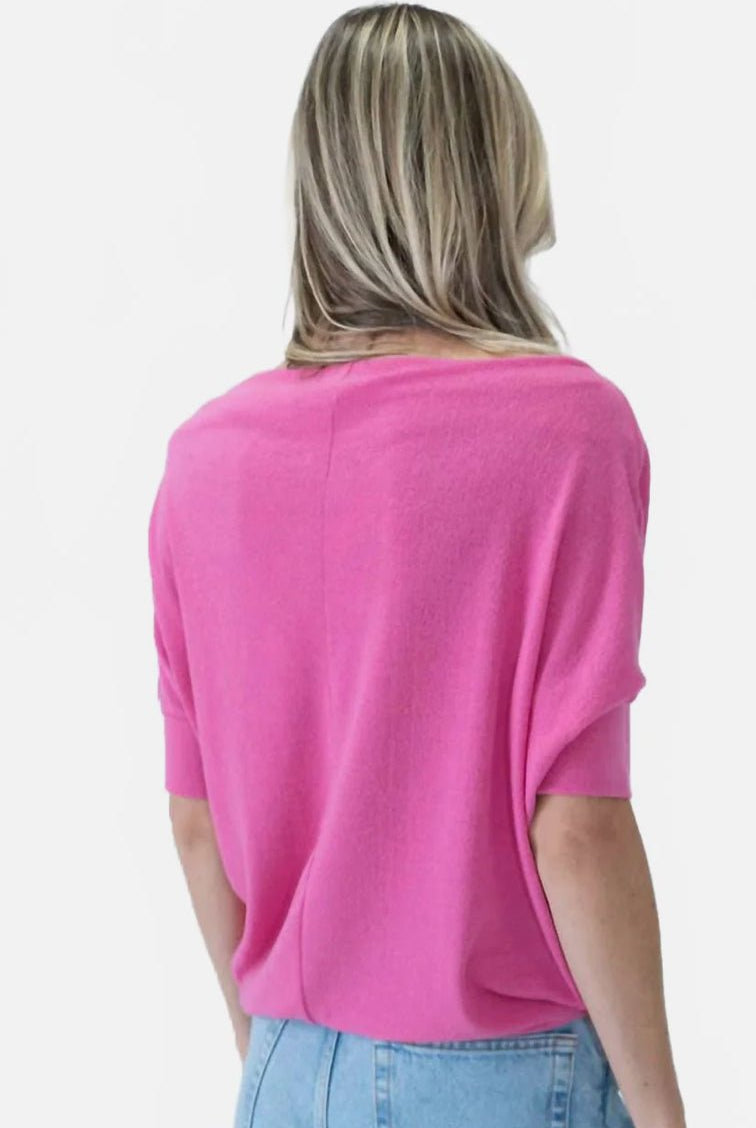 Six Fifty Short Sleeve Anywhere Top Carnation Pink - Fleur - De - Lis Boutique