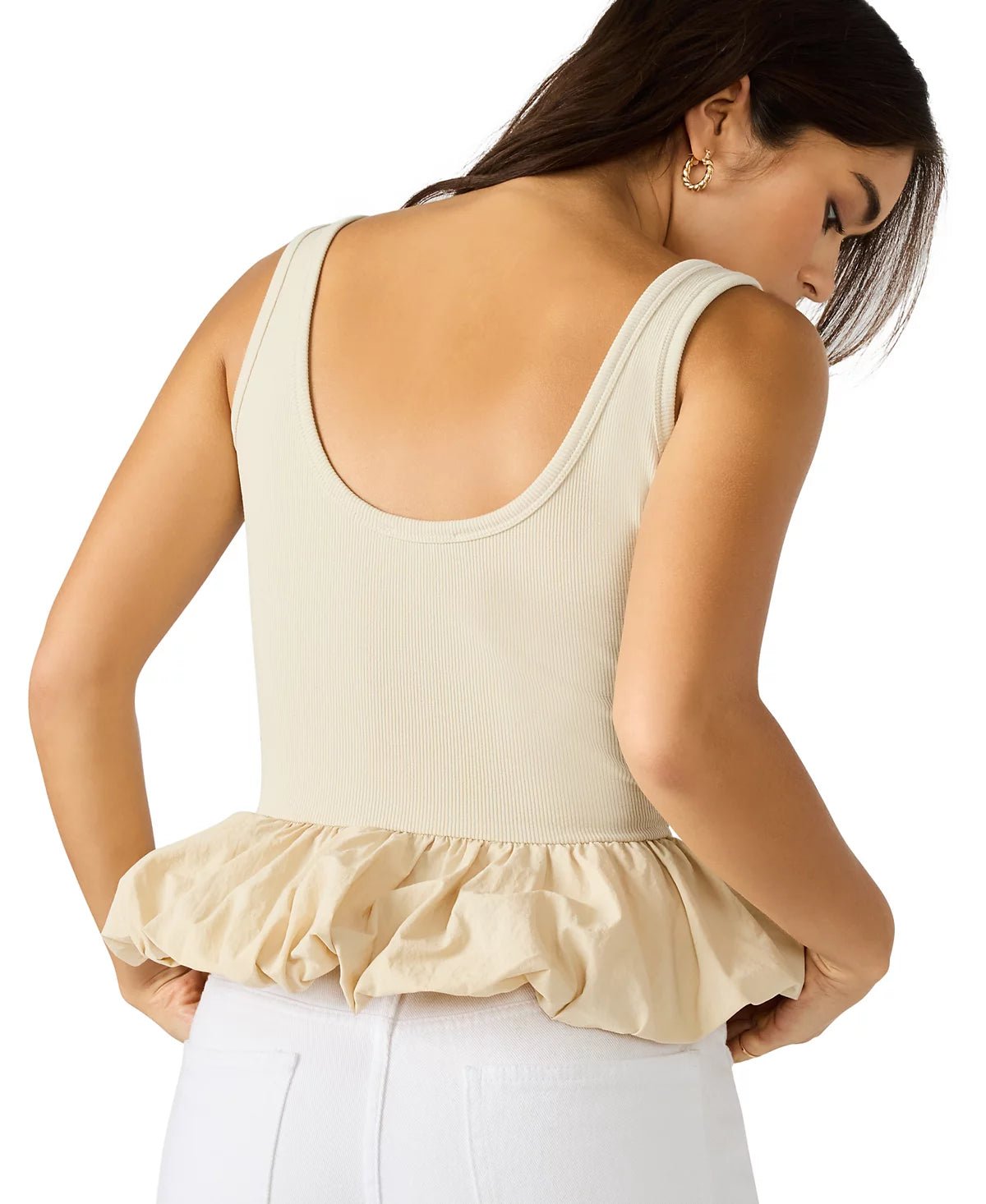 Steve Madden Jess Ruffle Hem Rib Tank - Fleur - De - Lis Boutique