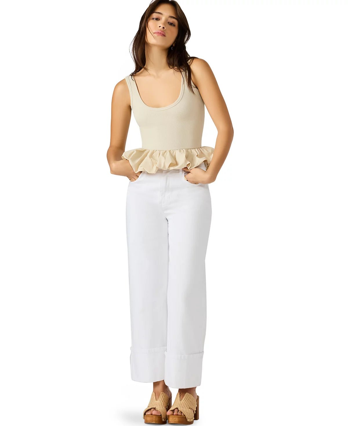 Steve Madden Jess Ruffle Hem Rib Tank - Fleur - De - Lis Boutique