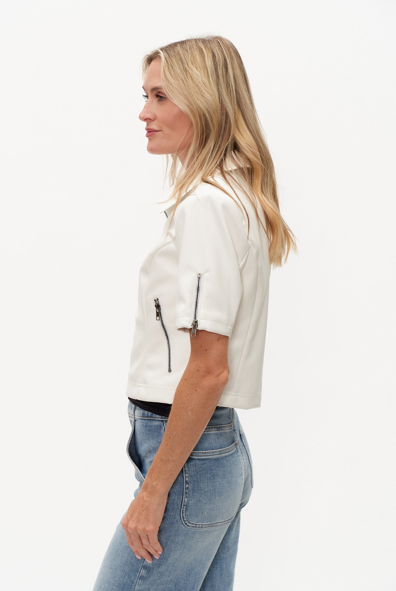 Six Fifty Monroe Leather White Jacket - Fleur - De - Lis Boutique