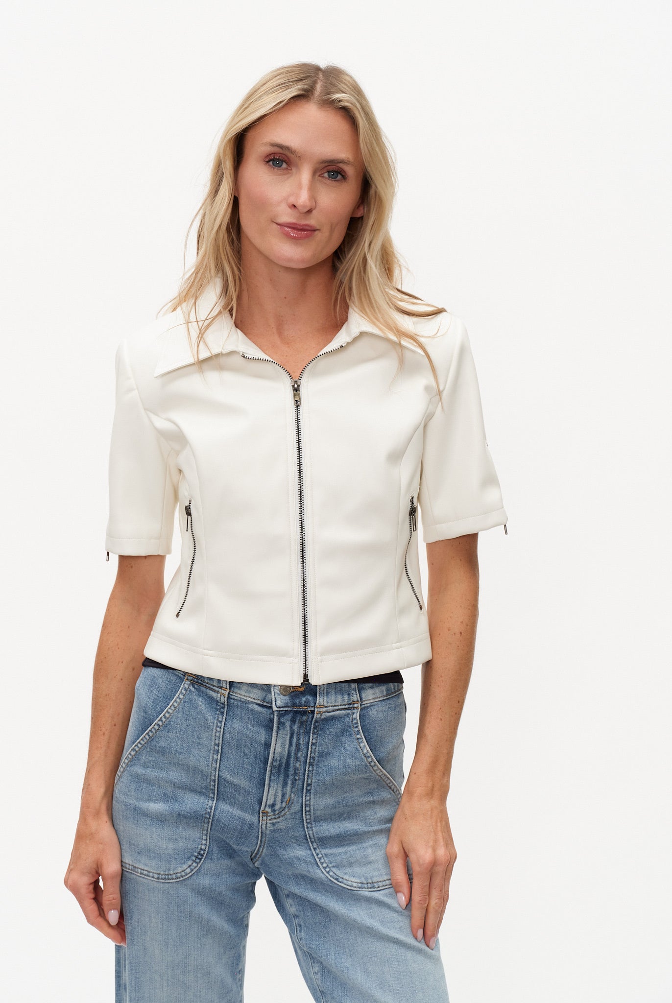 Six Fifty Monroe Leather White Jacket - Fleur - De - Lis Boutique