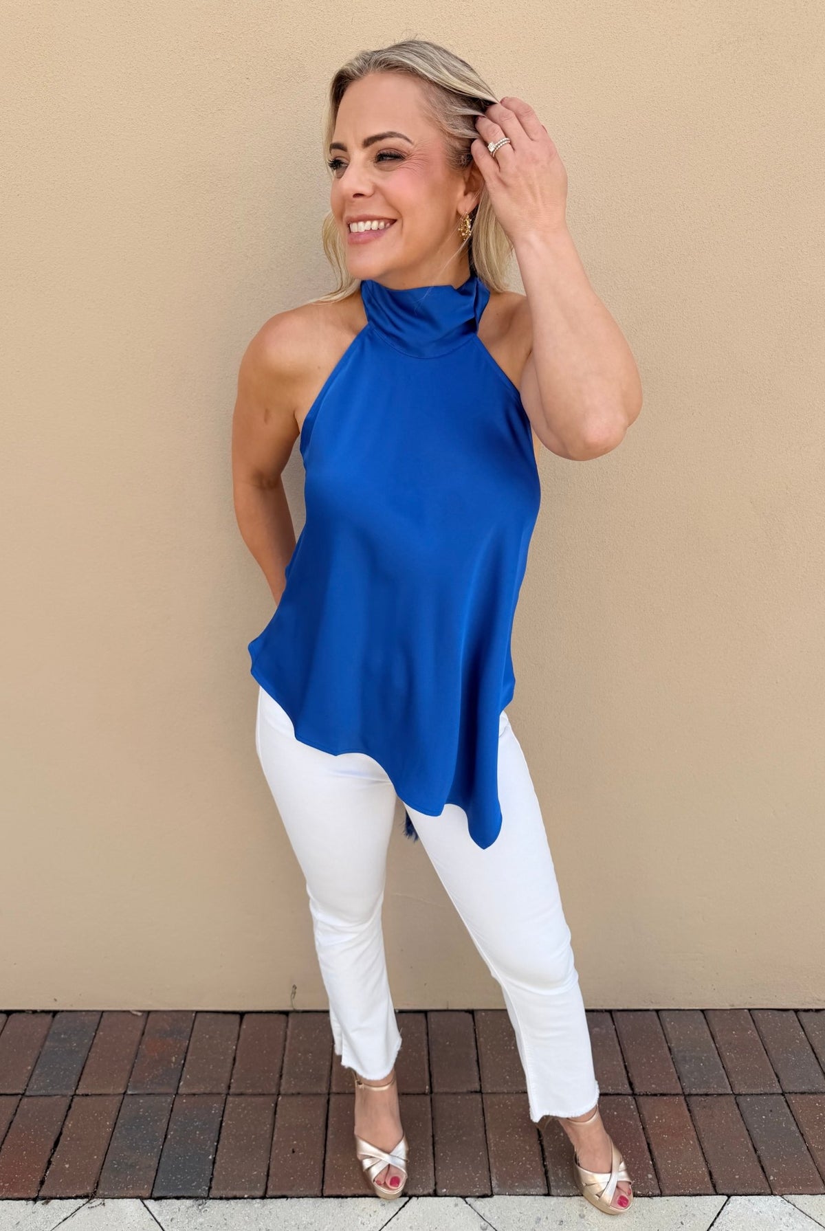 Lucy Paris Helen Halter Top Colbalt - Fleur-De-Lis Boutique