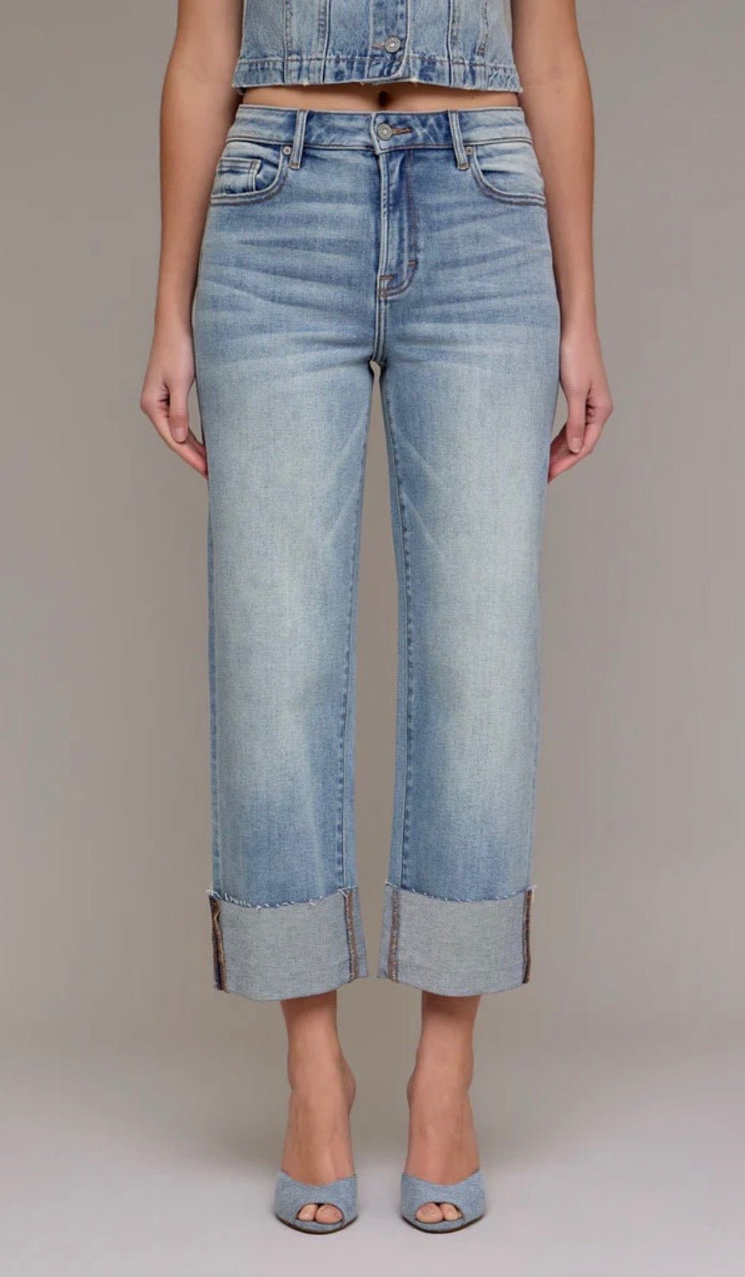 Hidden Ella High Rise Cropped Wide Straight Vintage - Fleur - De - Lis Boutique