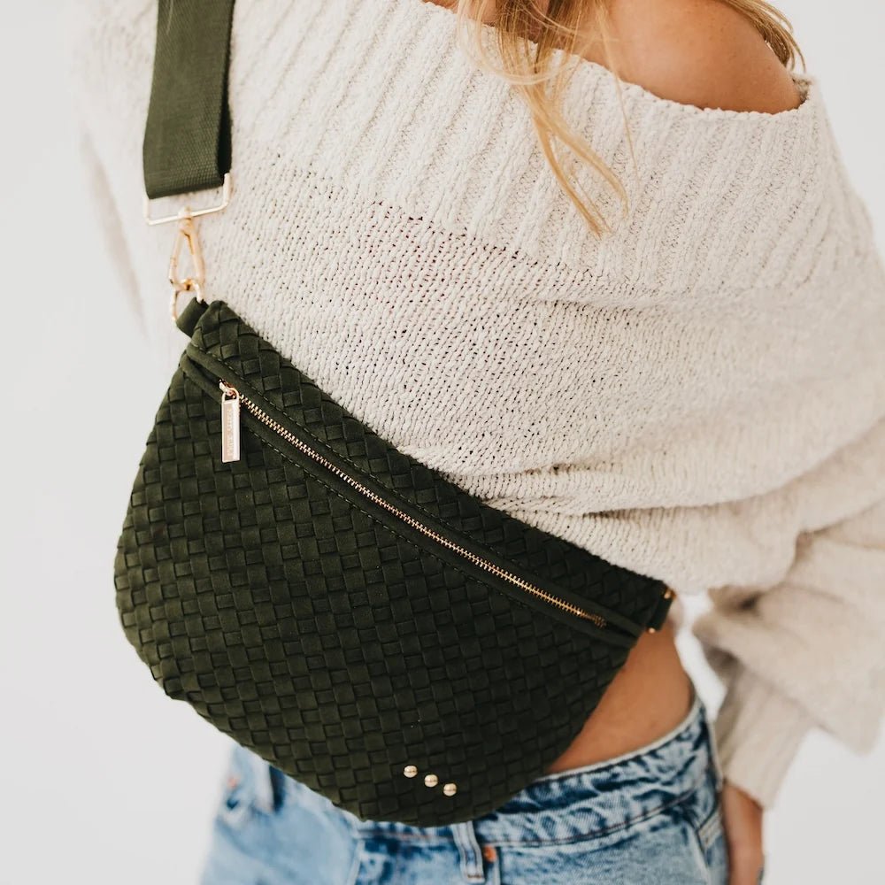 Pretty Simple Suede Westlyn Woven Bum Bag - Fleur-De-Lis Boutique