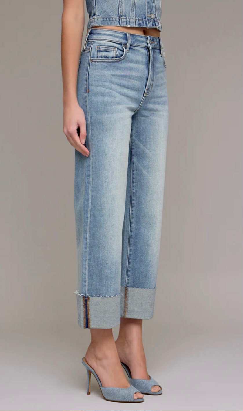 Hidden Ella High Rise Cropped Wide Straight Vintage - Fleur - De - Lis Boutique
