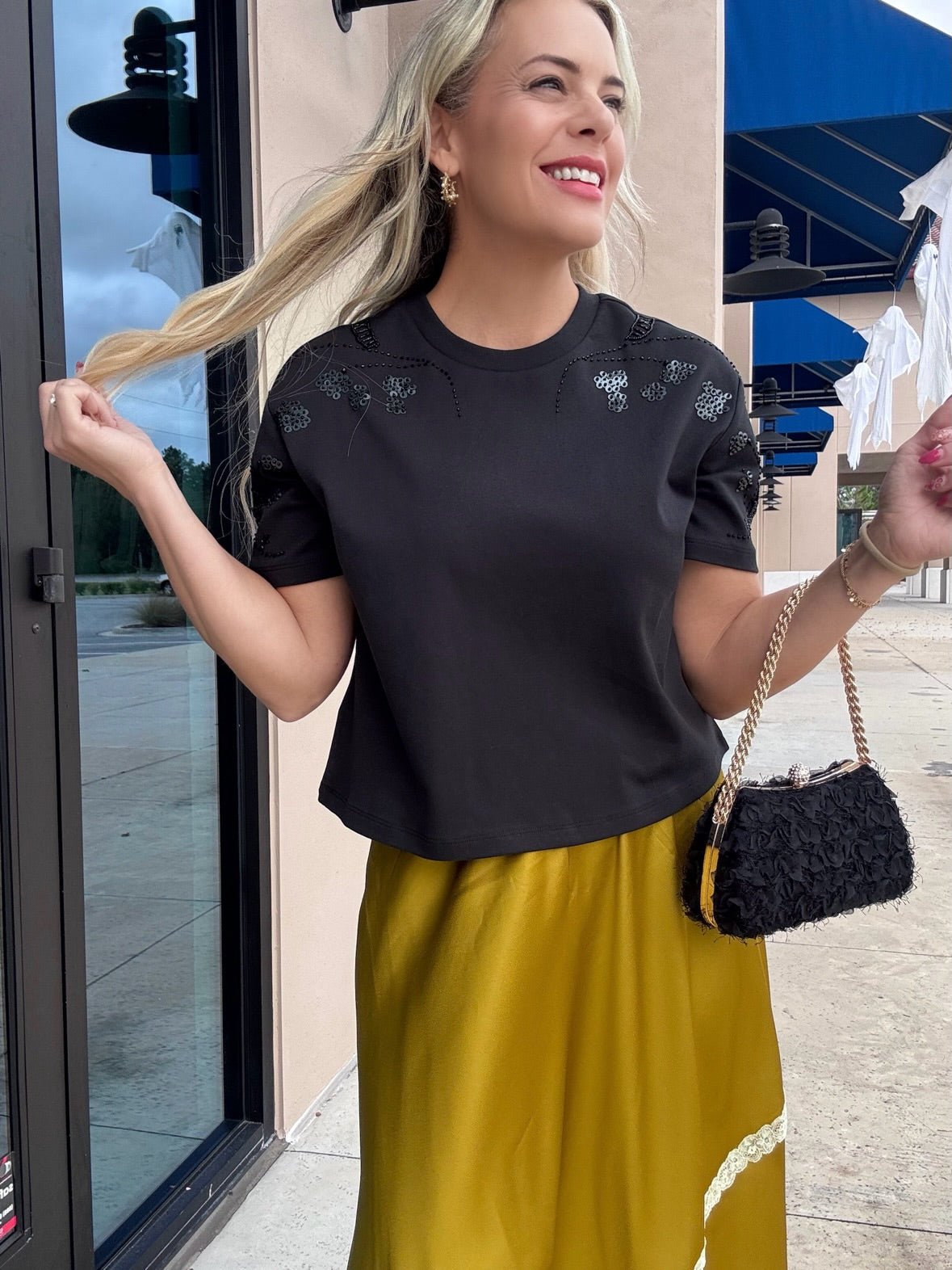 Dear John Maddox Beaded Top Black - Fleur-De-Lis Boutique