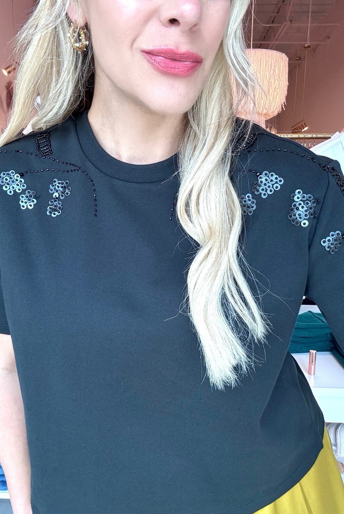 Dear John Maddox Beaded Top Black - Fleur-De-Lis Boutique