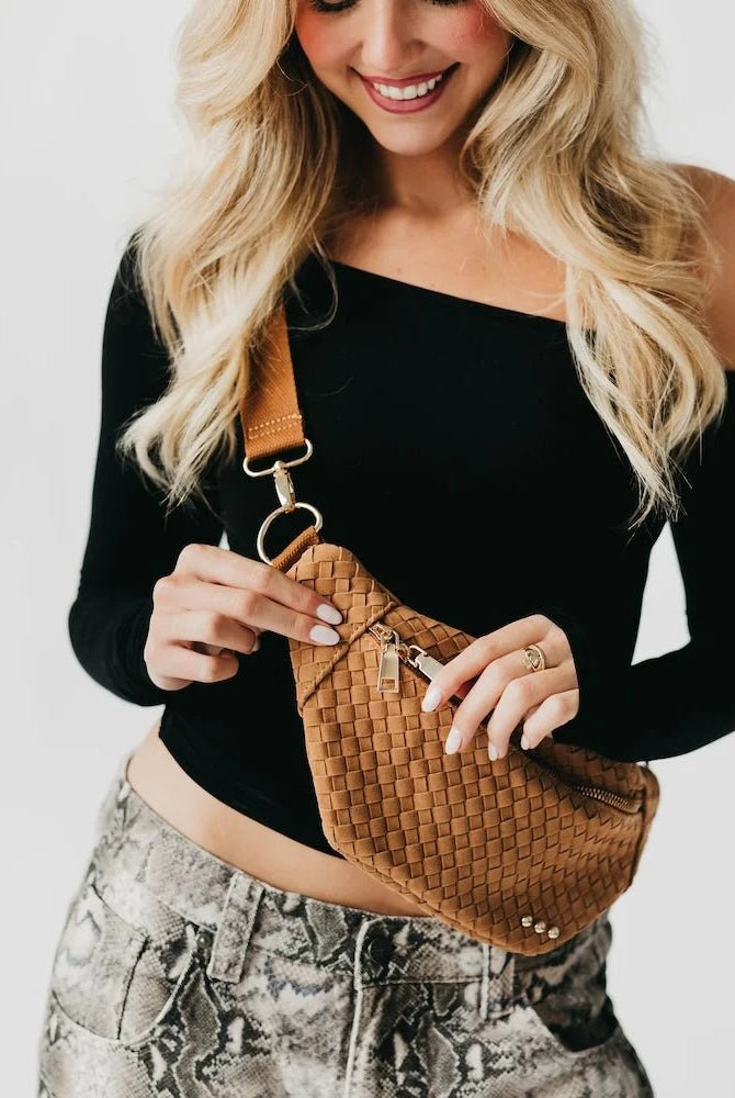 Pretty Simple Susie Suede Bum Bag Camel - Fleur-De-Lis Boutique