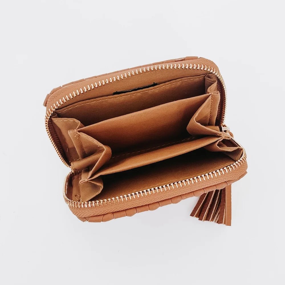 Pretty Simple Wynona Woven Wallet Brown - Fleur-De-Lis Boutique
