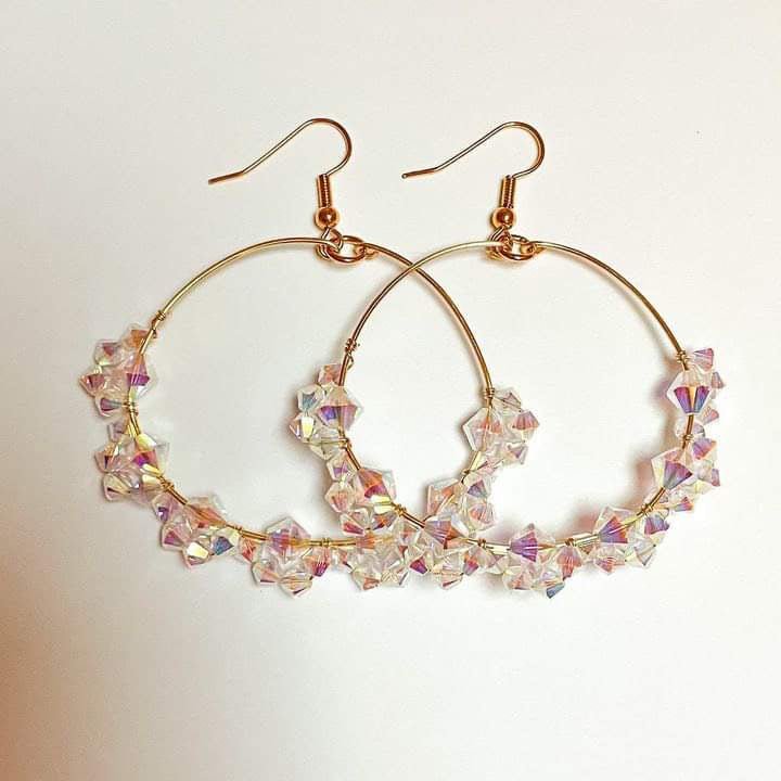 Thalassina Small Hoop Crystal Earring - Fleur - De - Lis Boutique