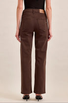 Hidden Ella High Rise Classic Straight Mocha - Fleur-De-Lis Boutique