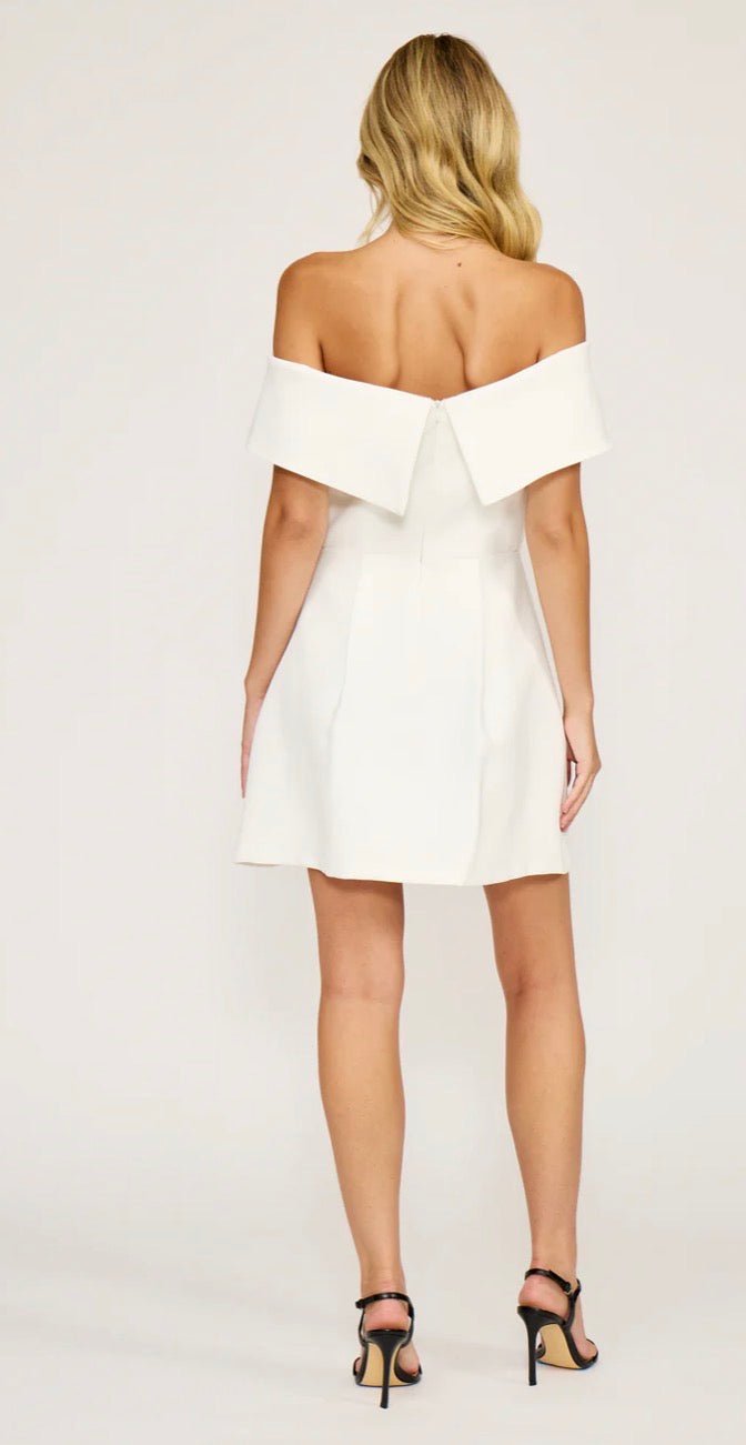 Lucy Paris Erin Off The Shoulder Mini Dress - Fleur - De - Lis Boutique