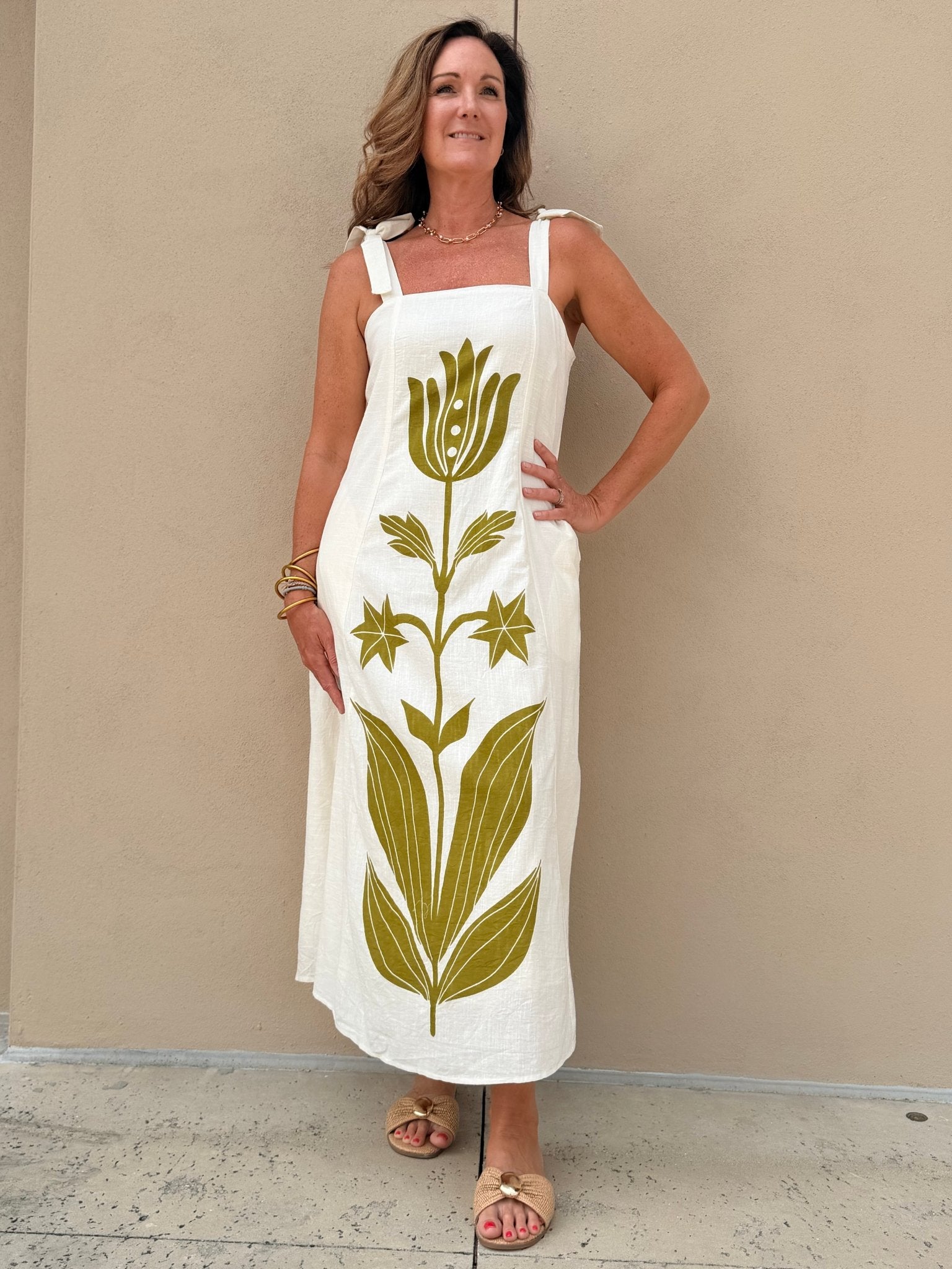 THML Ivory Tie Dress - Fleur-De-Lis Boutique